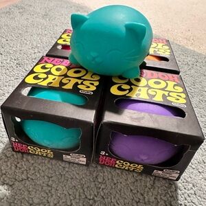 NEW set of 4 Nee Doh Cool Cats Stress Balls